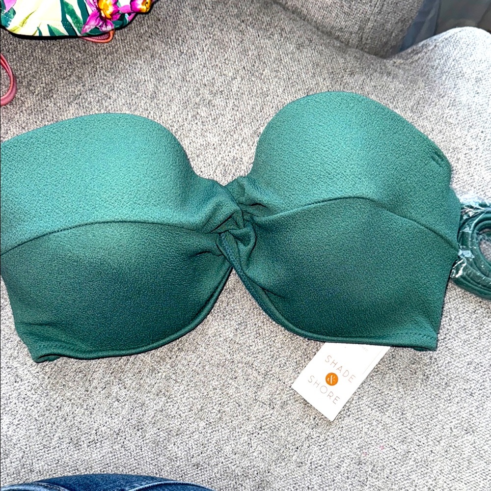 Shade & Shore green  Strapless Bikini Top